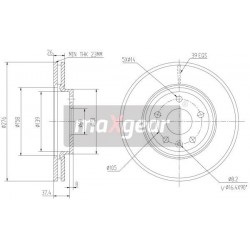 FÉKTÁRCSA. OPEL ELÖL ASTRA 09- 15" CRUZE KEREKEK 09B35510