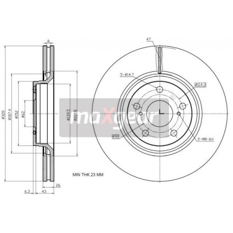 FÉKTÁRCSA. TOYOTA ELSŐ AVENSIS 09- 2.2D 320X26