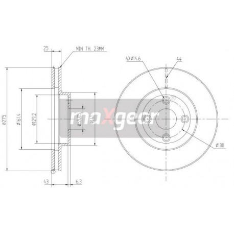 FÉKTÁRCSA. TOYOTA ELSŐ COROLLA 02- 9955914