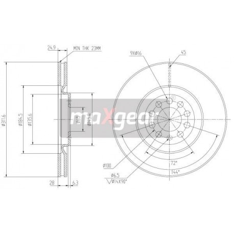 FÉKTÁRCSA. VW ELSŐ GOLF 4 A3 A3 312X25 986478467