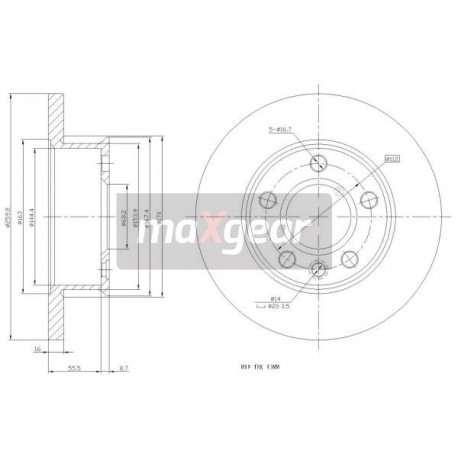 FÉKTÁRCSA. VW ELÖL T4 1.8 1 986478547