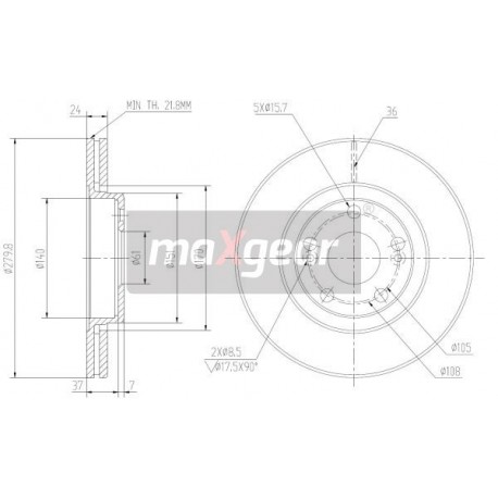 FÉKTÁRCSA RENAULT ELSŐ LAGUNA 95-ÖS 9738630