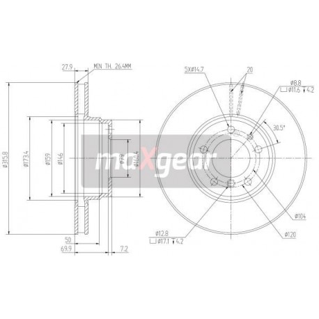 FÉKTÁRCSA. BMW ELSŐ E38 94-98 9587514