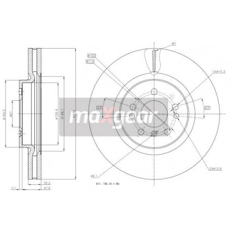 FÉKTÁRCSA. MERCEDES ELÖL W164 W251 09R10411