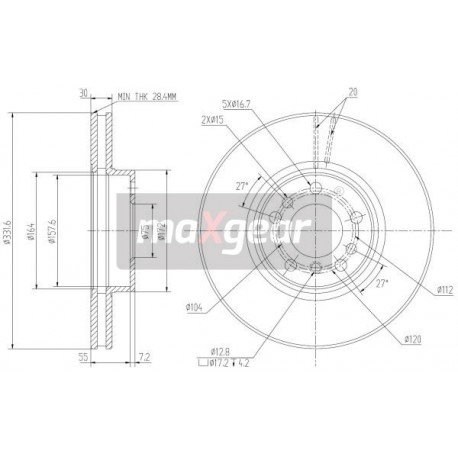 FÉKTÁRCSA. BMW ELSŐ E53 X5 00- 986478974
