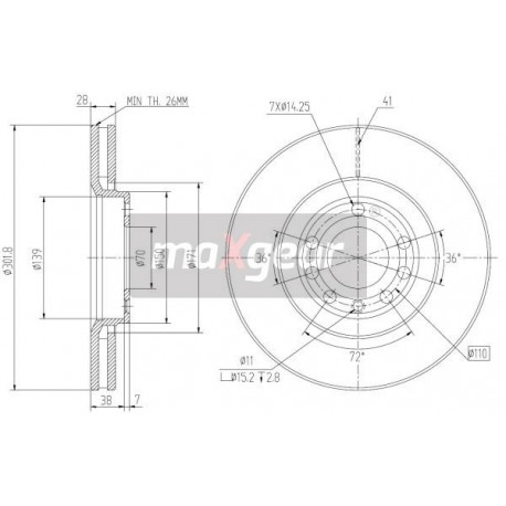FÉKTÁRCSA. OPEL VECTRA C ELÖL 569004