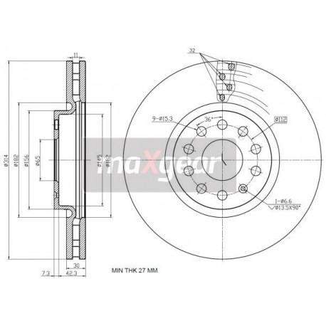FÉKTÁRCSA. VW ELSŐ SHARAN 10- 314X30 986479735