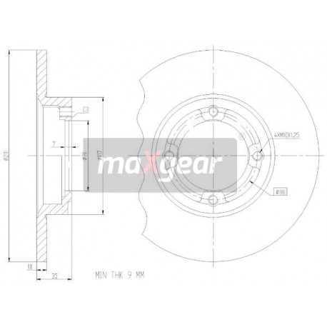 FÉKTÁRCSA. DAIHATSU ELSŐ FEROZA 1.6 16V ROCKY 2.8TD 87-99 ADD64310