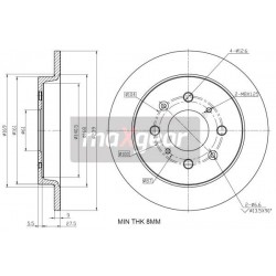 FÉKTÁRCSA. HONDA HÁTSÓ CITY 08- JAZZ 02- 08- 239MM H 33.3 08B60210