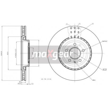 FÉKTÁRCSA. VW ELÖL A4 A5 07- Q5 A6 09- 345X30