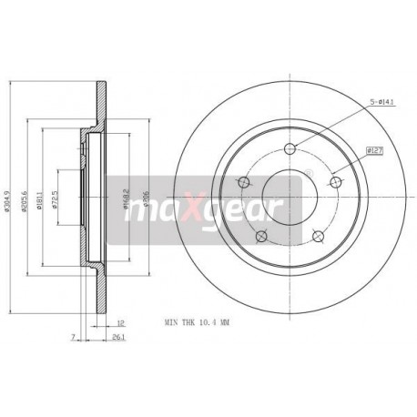 FÉKTÁRCSA. CHRYSLER HÁTSÓ VOYAGER 08- 04721996AA