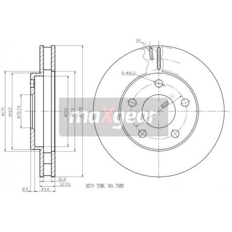 FÉKTÁRCSA OPEL SINTRA ELÖL 986478486