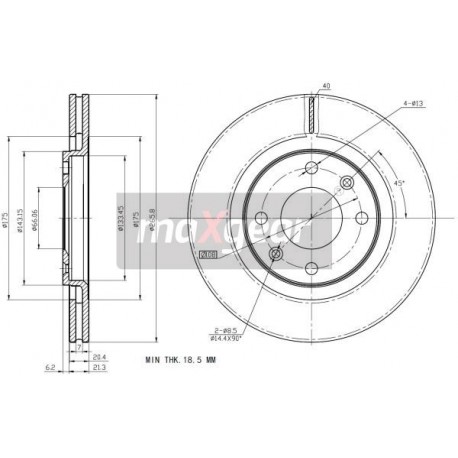 FÉKTÁRCSA. PEUGEOT ELSŐ 206 305 306 405 PARTNER 986478268