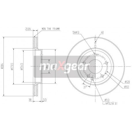 FÉKTÁRCSA. MERCEDES ELÖL W202 200 9486944
