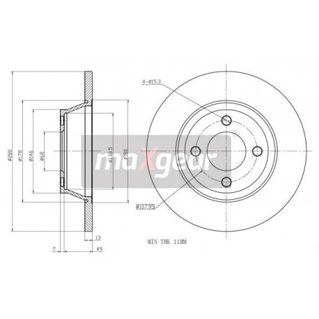 FÉKTÁRCSA. VW ELSŐ A80 1.6- 986478131