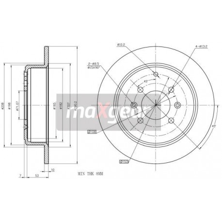 FÉKTÁRCSA. PEUGEOT HÁTSÓ 406 2.0 8693111