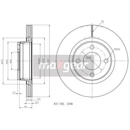 FÉKTÁRCSA. VW ELSŐ A80 1.6- KORRÓZIÓGÁTLÓ BEVONATTAL
