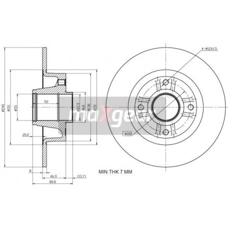 FÉKEK. RENAULT HÁTSÓ MEGANE 03- CSAPÁGY NÉLKÜL 986479007