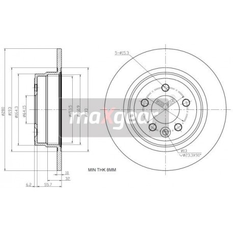 FÉKTÁRCSA ROVER REAR 75 8787810