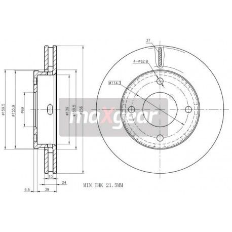FÉKTÁRCSA. MITSUBISHI ELSŐ COLT 04- SMART KORRÓZIÓGÁTLÓ BEVONATTAL
