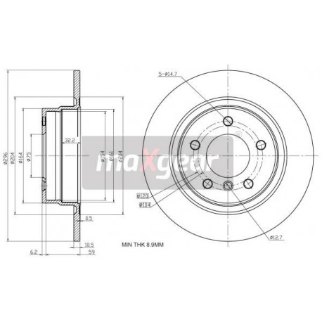 FÉKTÁRCSA. BMW HÁTSÓ E87 E90 08A20510