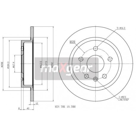 FÉKTÁRCSA. OPEL HÁTSÓ INSIGNIA FELNI 16 569127