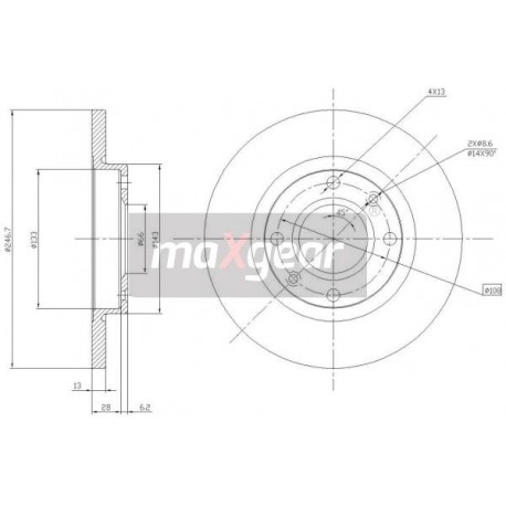 FÉKTÁRCSA. CITROEN ELÖL XSARA 206 986478887