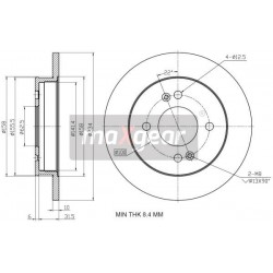 FÉKTÁRCSA. KIA HÁTSÓ PICANTO 04- I10 08-
