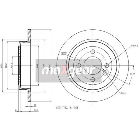 FÉKTÁRCSA. MINI HÁTSÓ COOPER ONE 01- 8916314