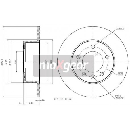 FÉKTÁRCSA. RENAULT HÁTSÓ FŐFÉK 10 305X12 FWD 986479717