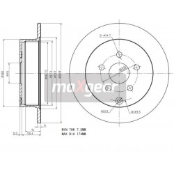 FÉKTÁRCSA. TOYOTA HÁTSÓ CELICA PRIUS 1.5 1.8 16V 99-09