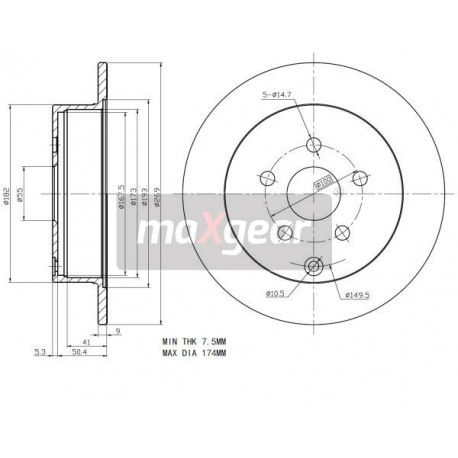 FÉKTÁRCSA. TOYOTA HÁTSÓ CELICA PRIUS 1.5 1.8 16V 99-09