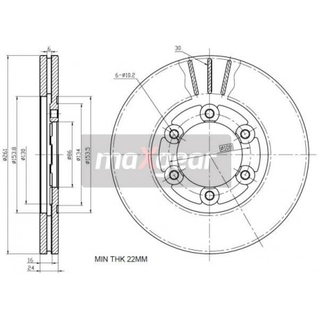 FÉKTÁRCSA. KIA ELÖL K2500 K2700 0K60A33251A