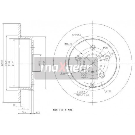 FÉKTÁRCSA. TOYOTA HÁTSÓ COROLLA VERSO 04- 08A35414