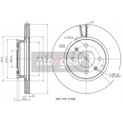 FÉKTÁRCSA. HYUNDAI ELSŐ I20 08- ESP NÉLKÜL 09B59410