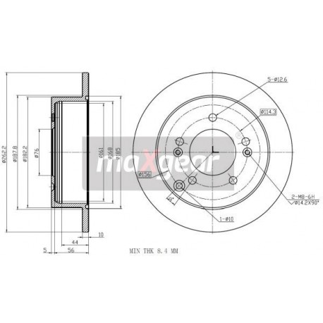 FÉKTÁRCSA. KIA HÁTSÓ MAGENTIS SPORTAGE 2.0-2.7 V6 04- 0986AB6002