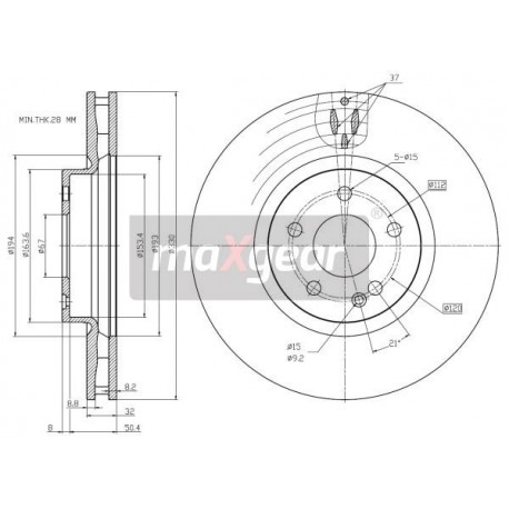 FÉKTÁRCSA. MERCEDES VITO W447 FRONT 14- 98200-2794PRO