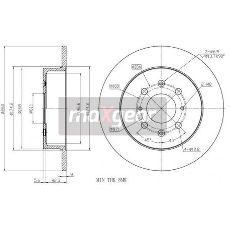 FÉKTÁRCSA. HONDA HÁTSÓ CIVIC 01- COUPE 92125400