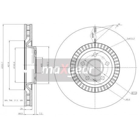 FÉKTÁRCSA. VW ELÖL A6 09- 356X34 92238203