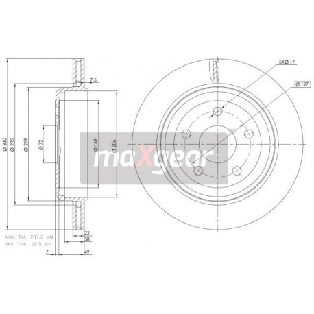 FÉKTÁRCSA. JEEP HÁTSÓ GRAND CHEROKEE 3.0-6.4 4X4 10- 92273403