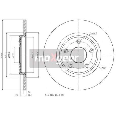 FÉKTÁRCSA. FIAT FREEMONT HÁTSÓ 2.0JTD 2.4-3.6 V6 11- ADA104372
