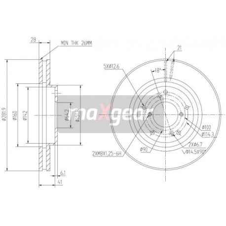 FÉKTÁRCSA. HONDA ELSŐ ACCORD KUPÉ 3.0 V6 24V 98-03 ADH24364