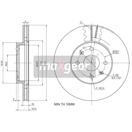 FÉKTÁRCSA. KIA ELÖL PICANTO 04- I10 08- 986479286