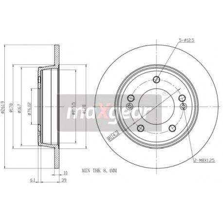 FÉKTÁRCSA. KIA HÁTSÓ CEED 12- I30 12- VELOSTER 262MM LÁSD A KATALÓGUSBAN 1815203446