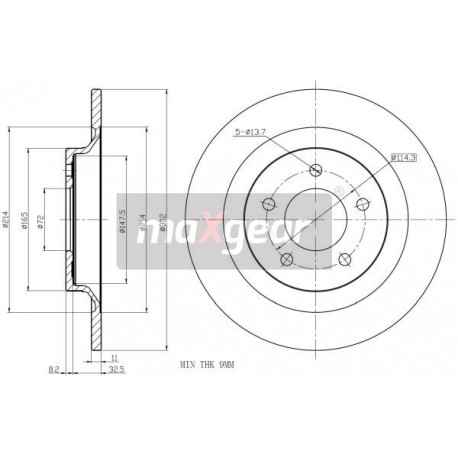 FÉKTÁRCSA. MAZDA HÁTSÓ 5 05-ÖS KEREKEK 16-OS KORRÓZIÓGÁTLÓ BEVONATTAL