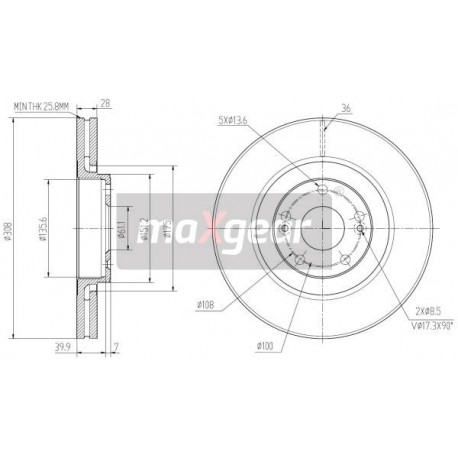 FÉKTÁRCSA. RENAULT ELSŐ LAGUNA 01- KEREKEK 17