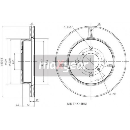 FÉKTÁRCSA. SUZUKI IGNIS ELÖL