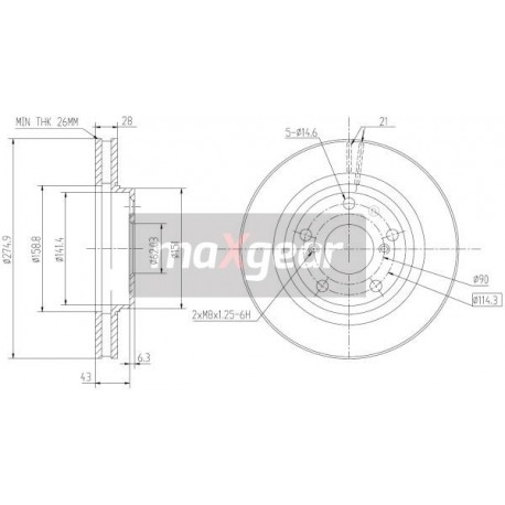 FÉKTÁRCSA. TOYOTA ELÖL AVENSIS VERSO 01- PREVIA 00- CAMRY 09.A386.10