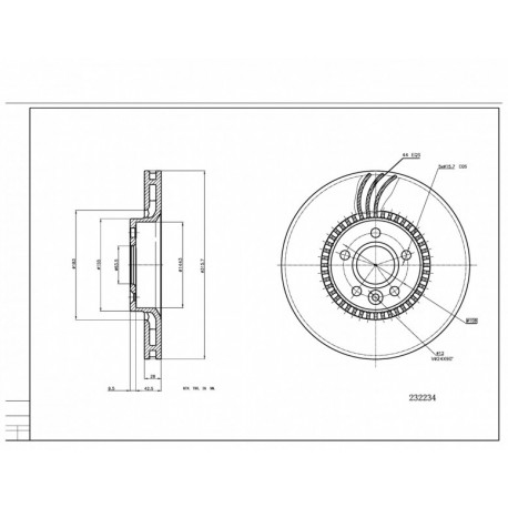 ELSŐ FÉKTÁRCSA VOLVO S80,V70,XC70 07- 1380046
