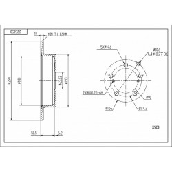 HÁTSÓ FÉKTÁRCSA COROLLA VERSO 1.6-2.2 04- 42431-0F010